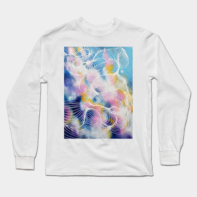 Cotton candy clouds Long Sleeve T-Shirt by AlexMarialDraws